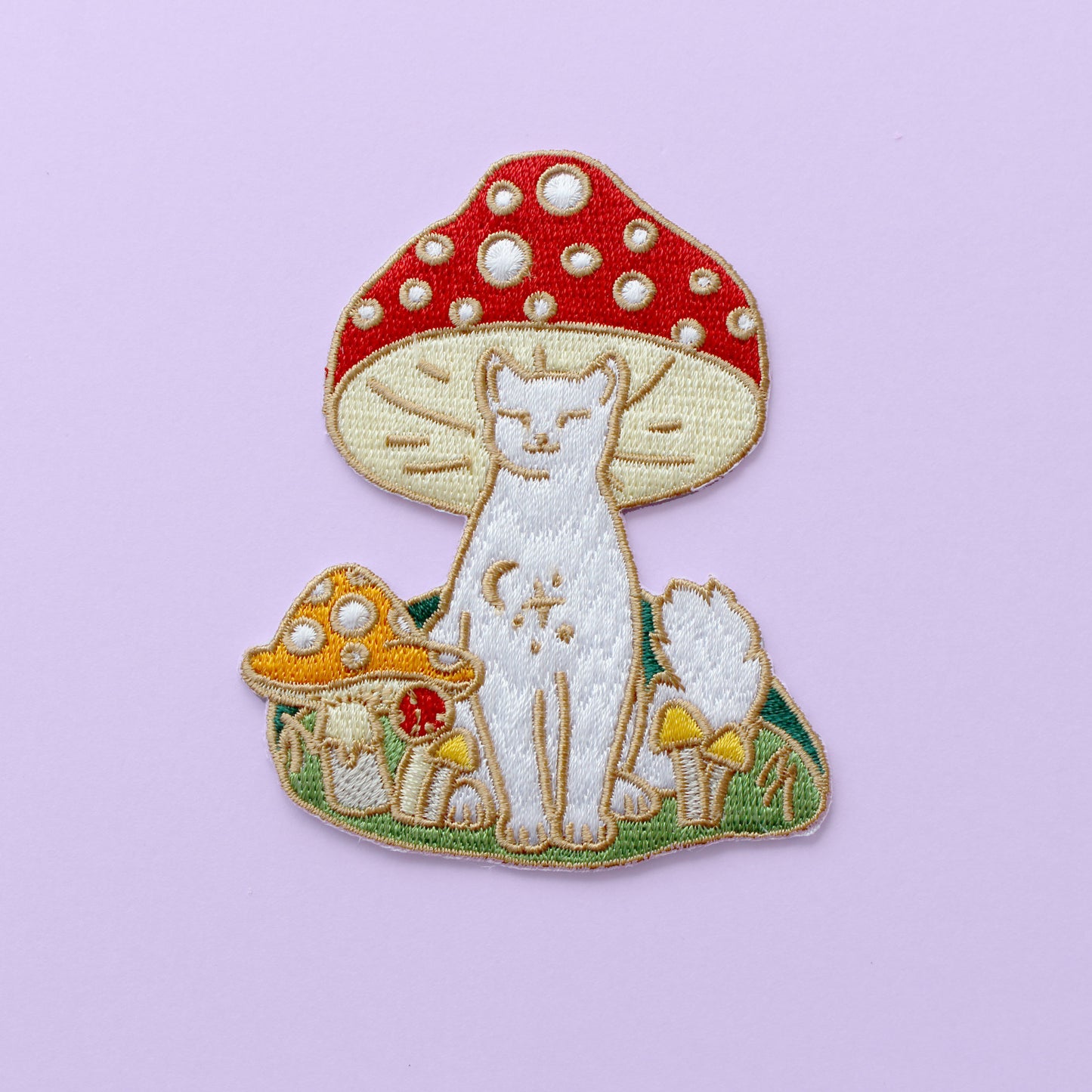 Mushroom Cat Iron-on Patch