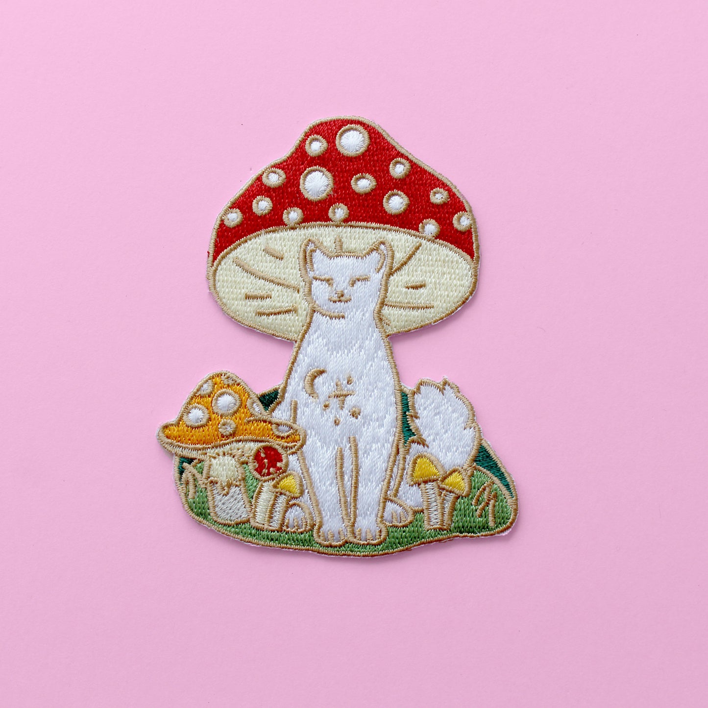 Mushroom Cat Iron-on Patch