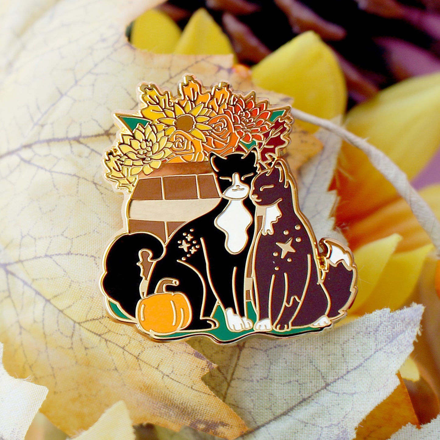 Autumn Flower Cats