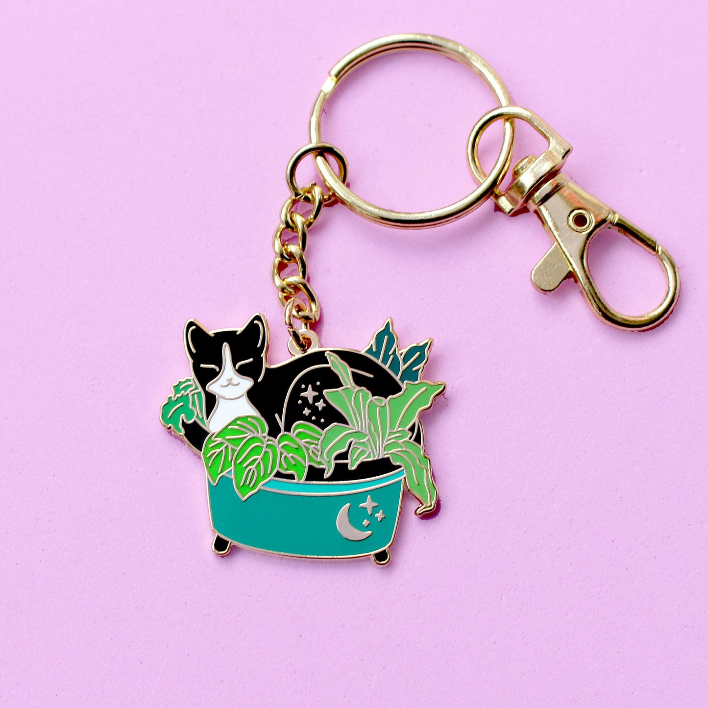Plant Cat Key Chain