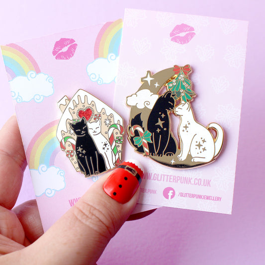Christmas Cat Pin Set