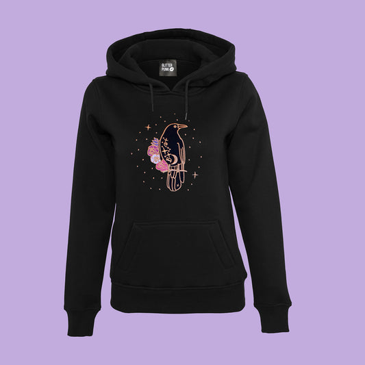 Women's Embroidered Crow Hoodie