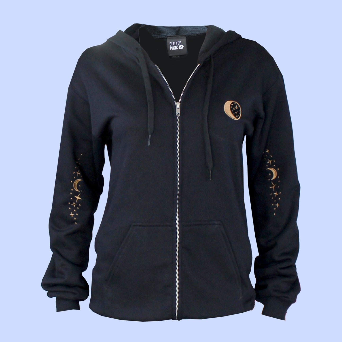 Fall Fox Embroidered Zip-up Hoodie