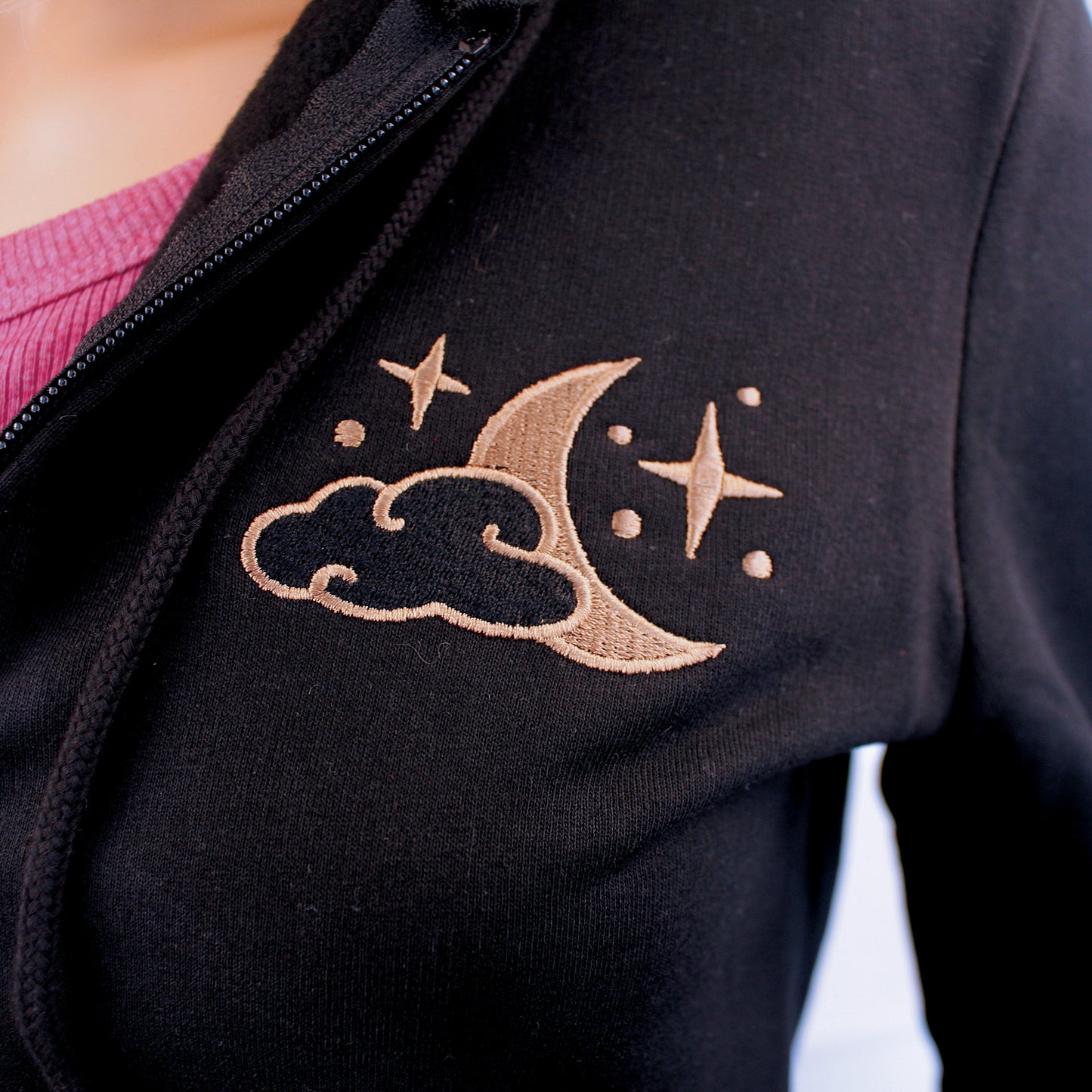 Women's Day & Night Hugging Cats Zip-up Hoodie