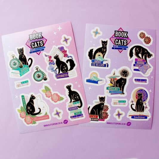 Book cat mini sticker set