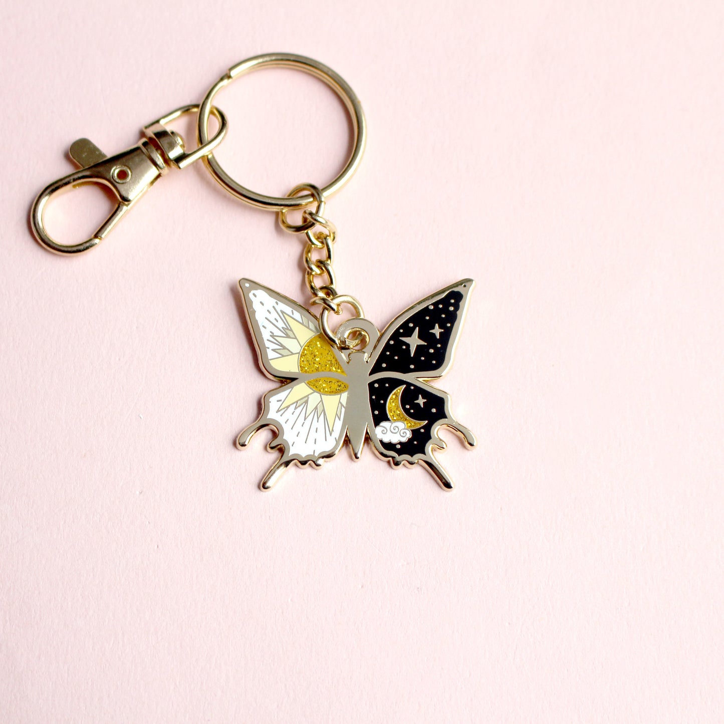 Yin and Yang Butterfly Key Chain