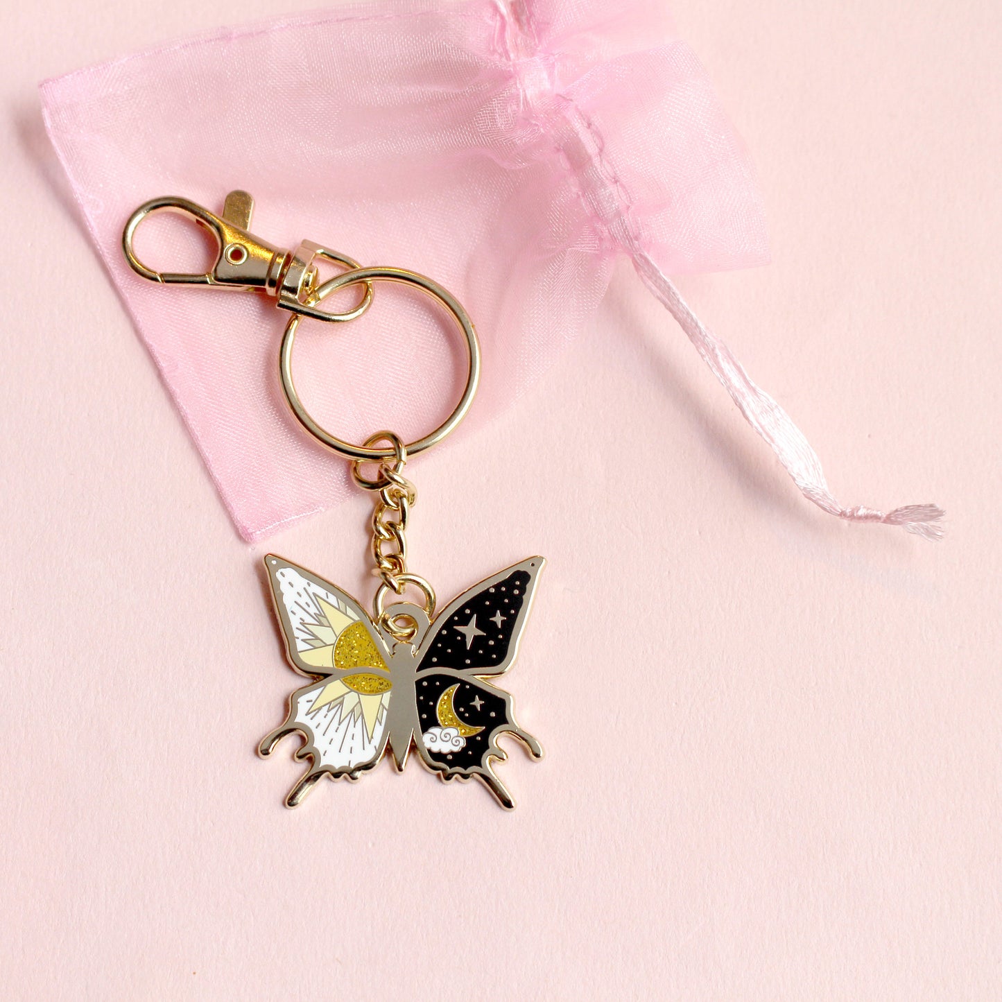 Yin and Yang Butterfly Key Chain