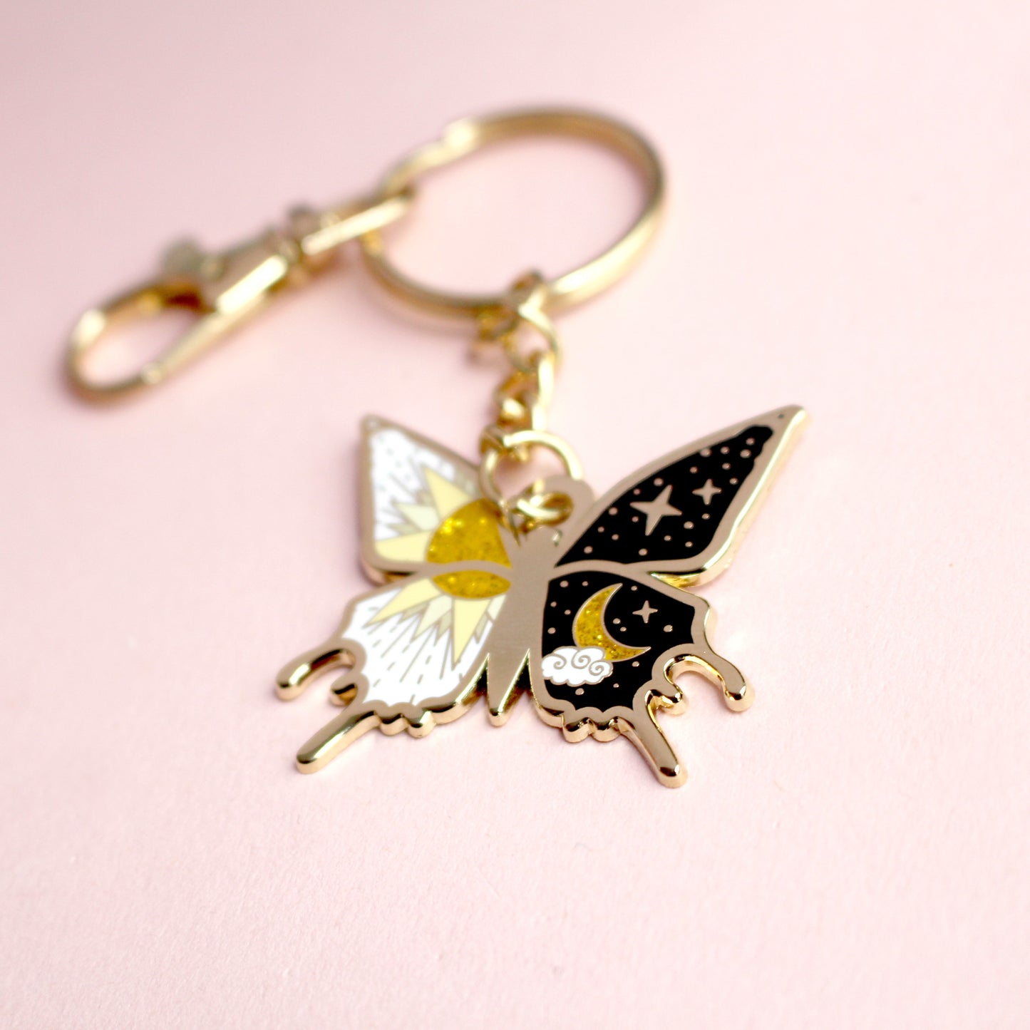 Yin and Yang Butterfly Key Chain