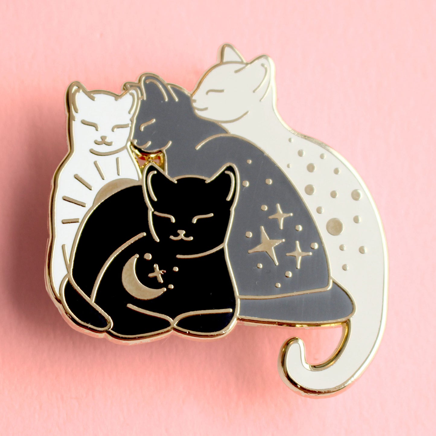 Cat pile enamel pin