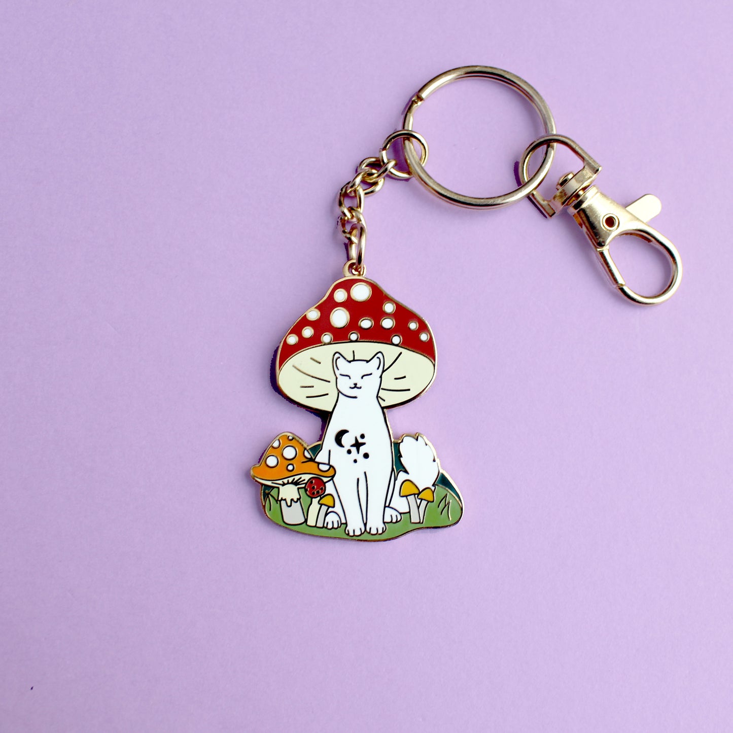 Mushroom Cat Key Chain