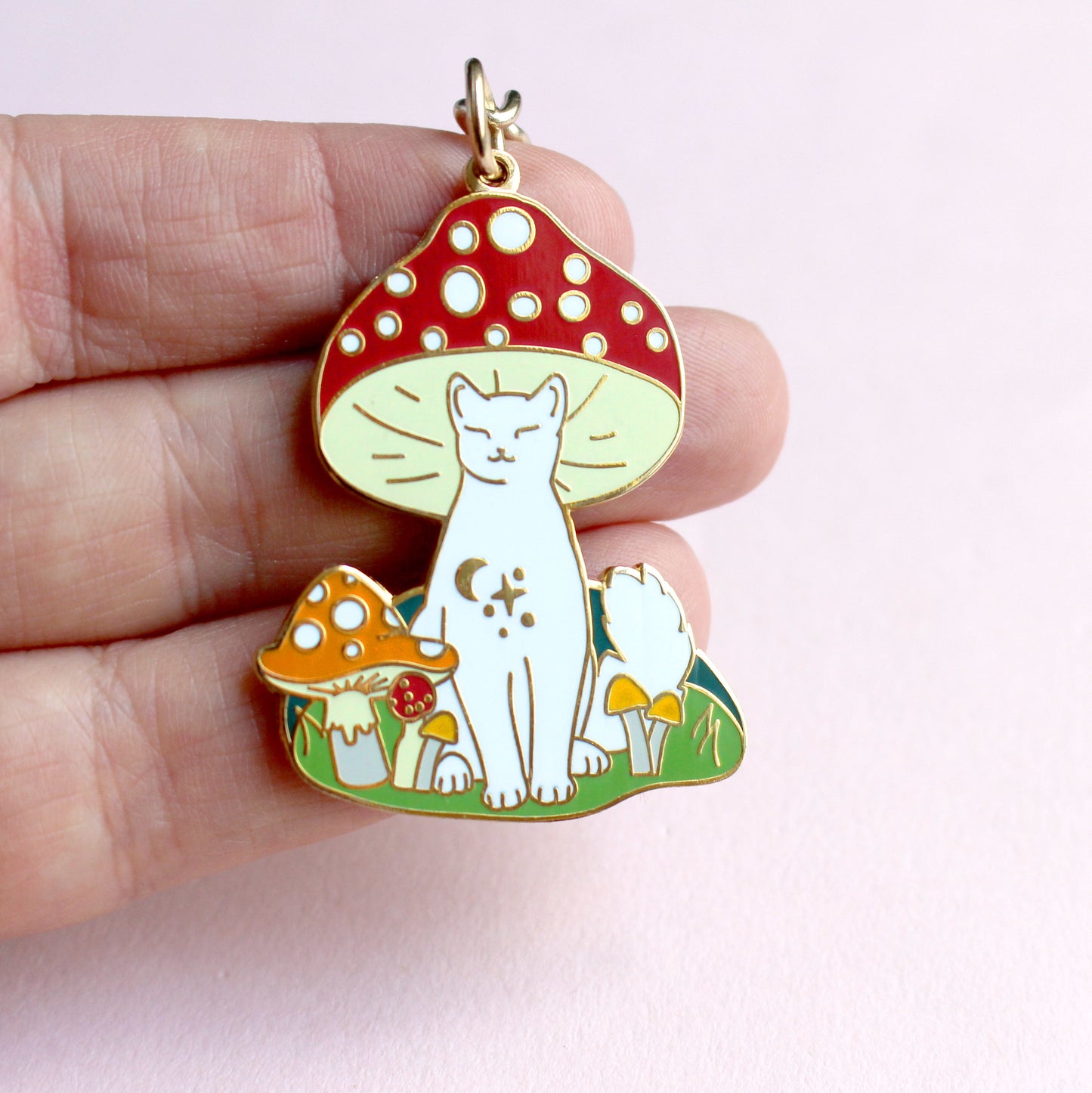 Mushroom Cat Key Chain