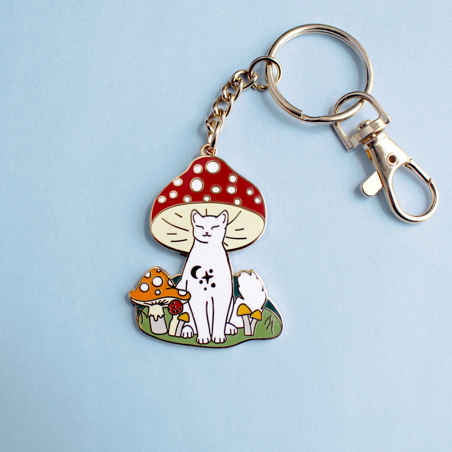 Mushroom Cat Key Chain