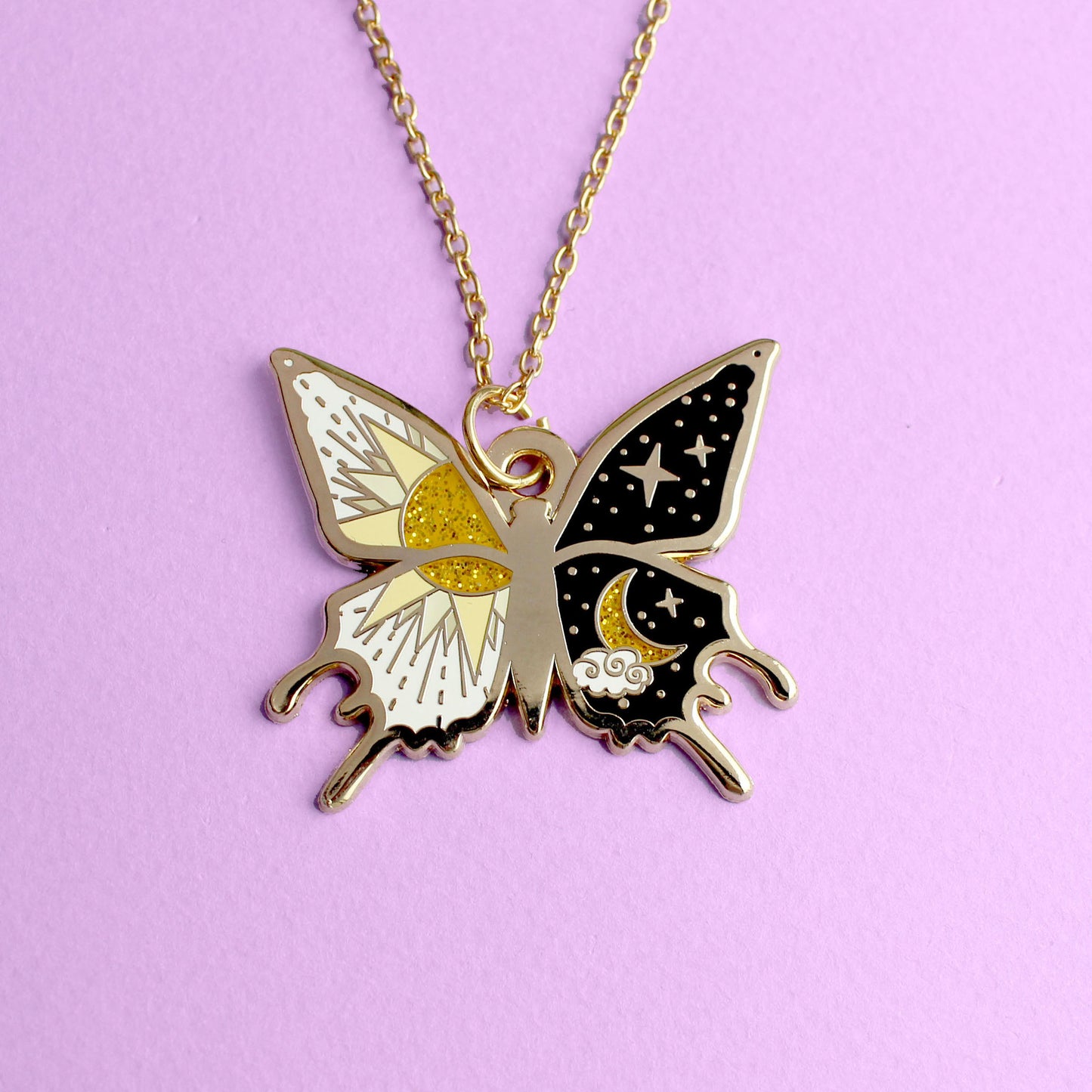 Yin and yang Butterfly Necklace