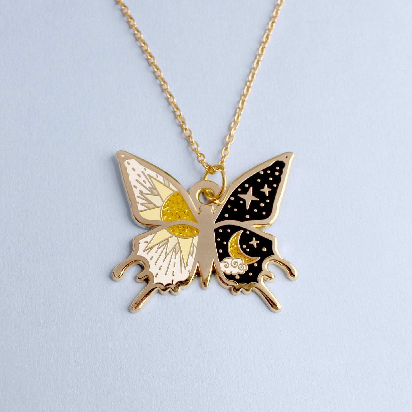 Yin and yang Butterfly Necklace