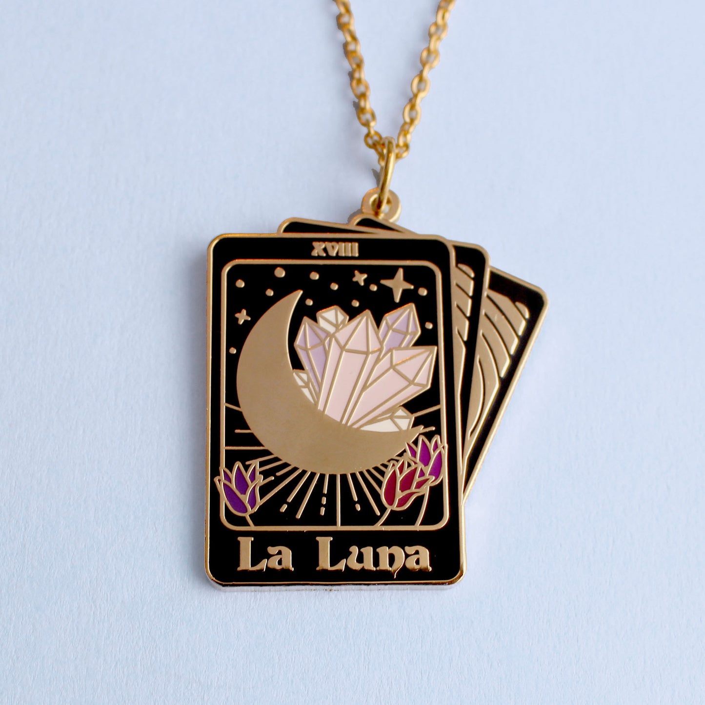La Luna tarot card necklace