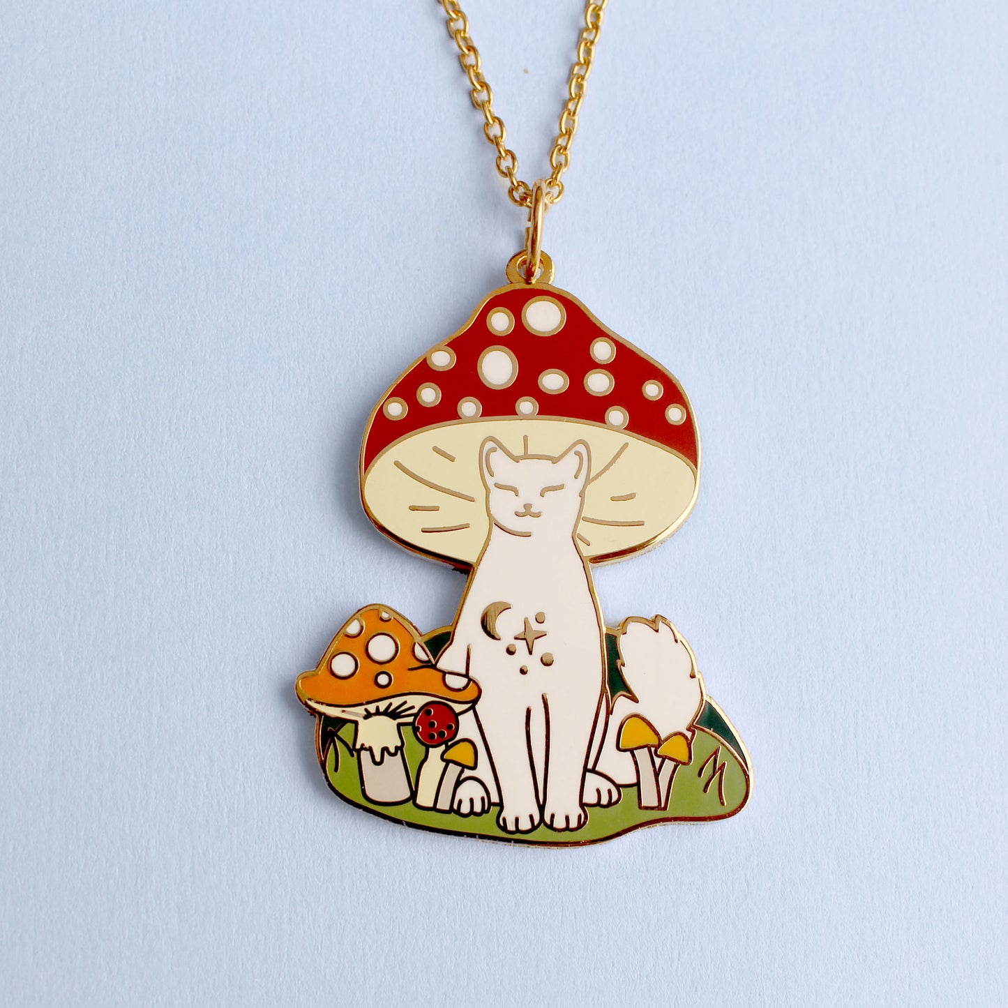 Mushroom Cat Necklace