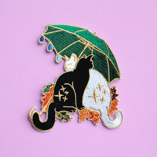 Umbrella Cats Iron-on Patch