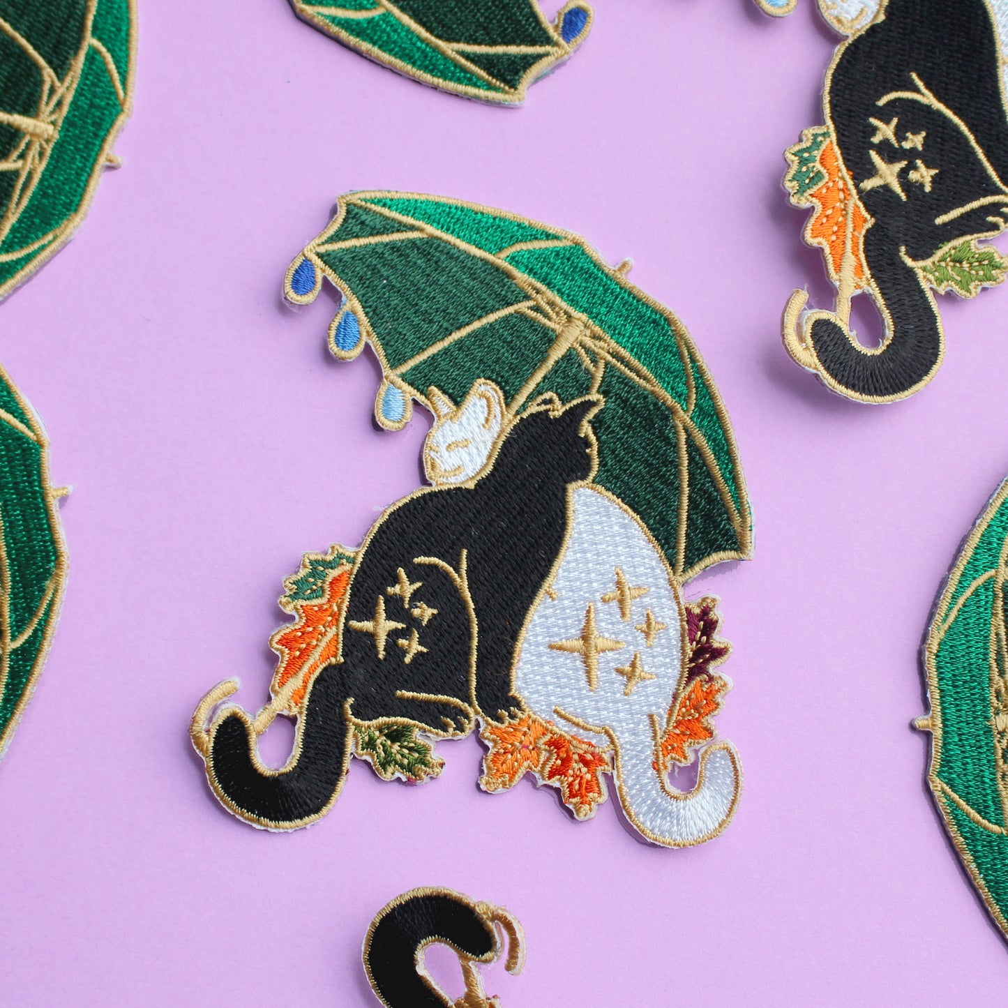 Umbrella Cats Iron-on Patch