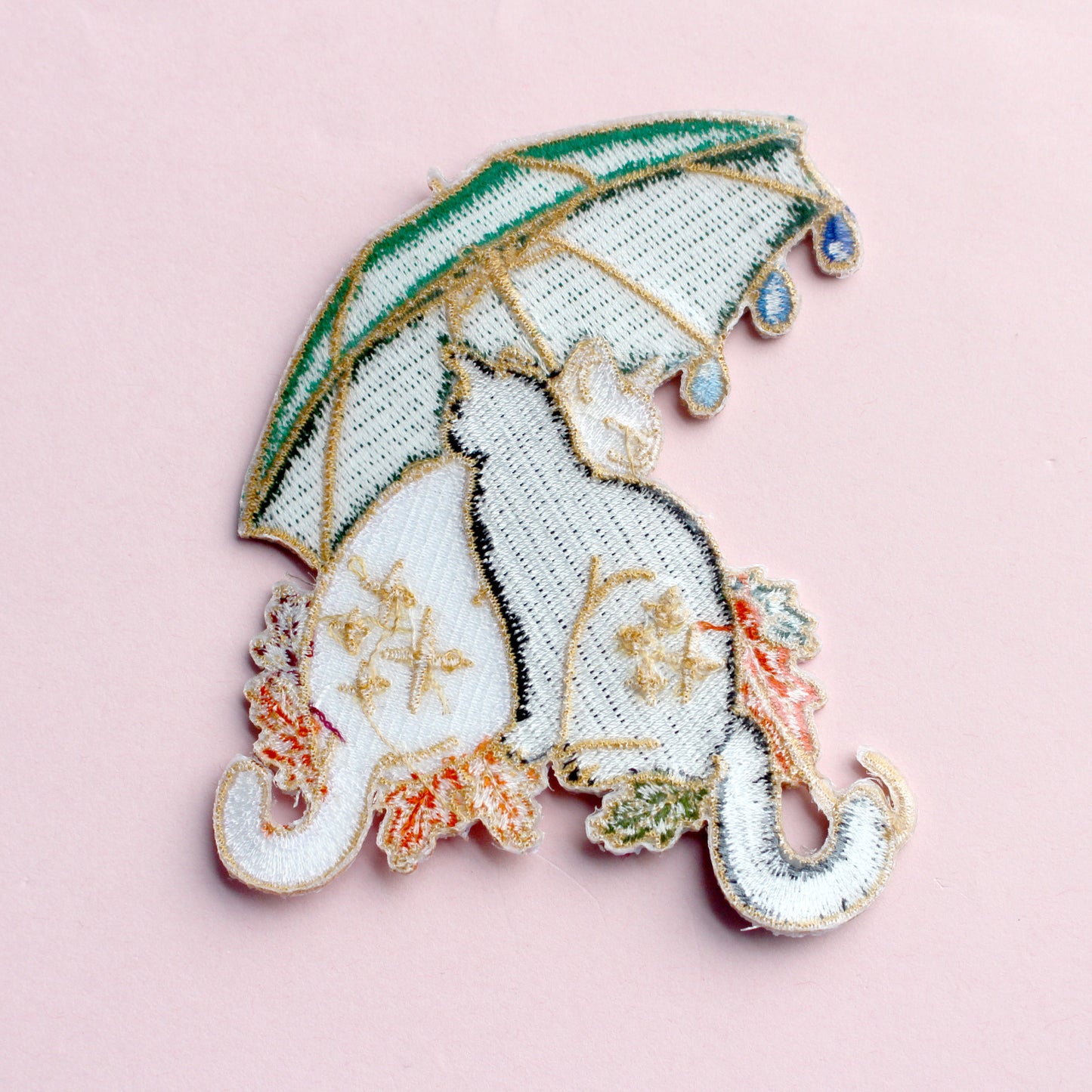 Umbrella Cats Iron-on Patch