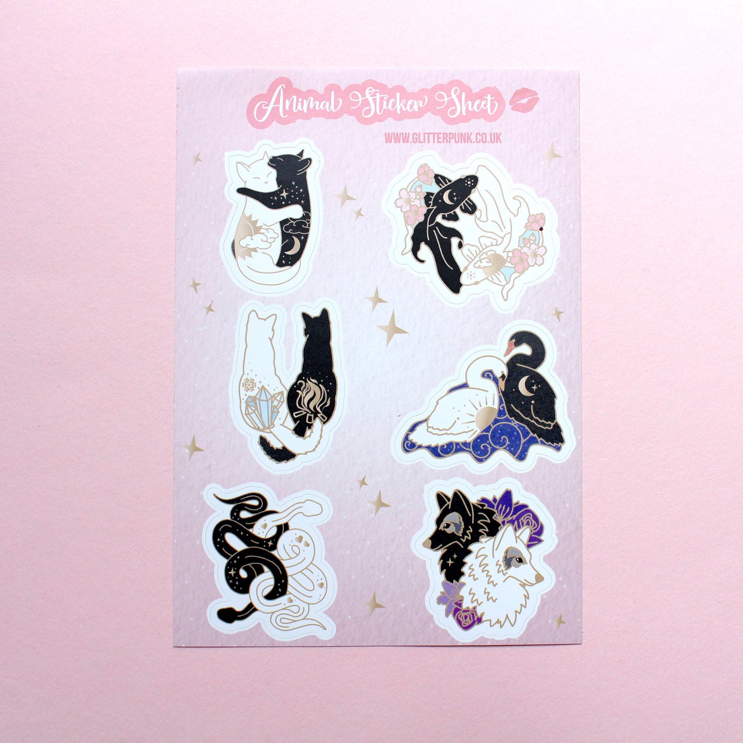 Black and White Animal Sticker Sheet