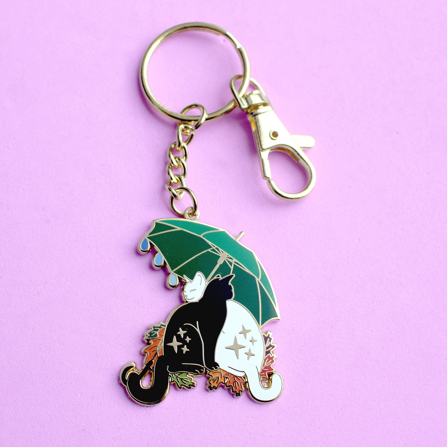 Umbrella Cats Keychain
