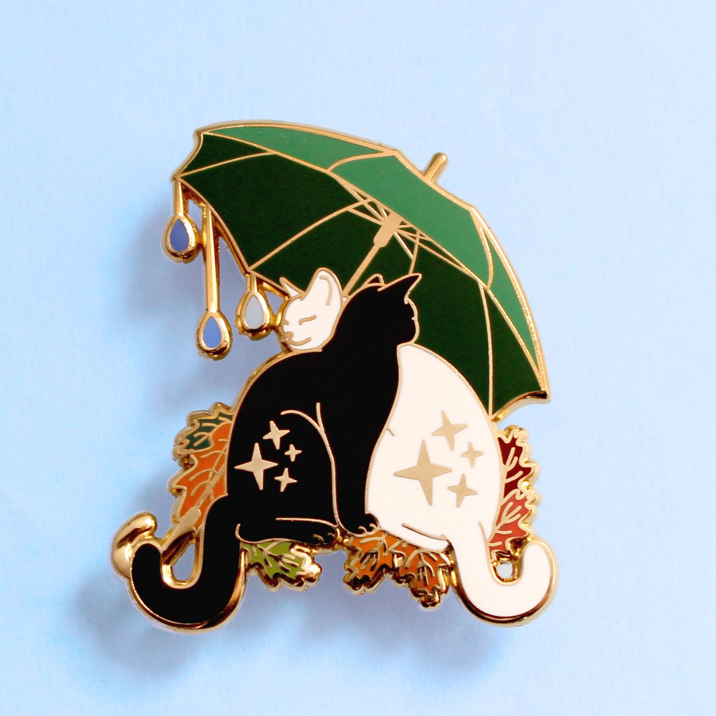 Umbrella cats enamel pin