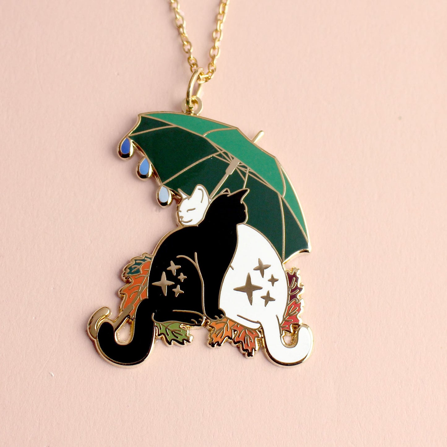 Umbrella Cats Necklace