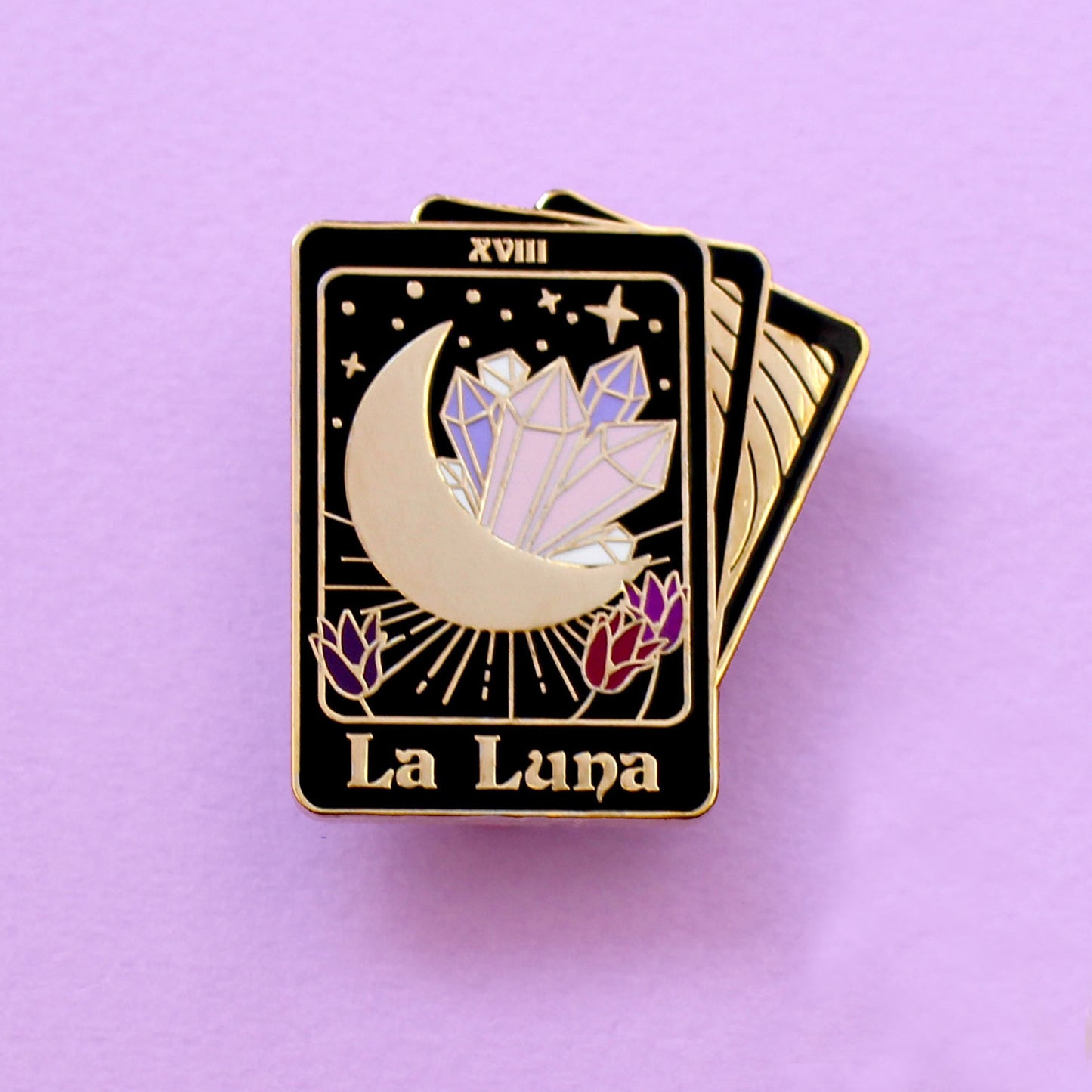 La Luna tarot card enamel pin