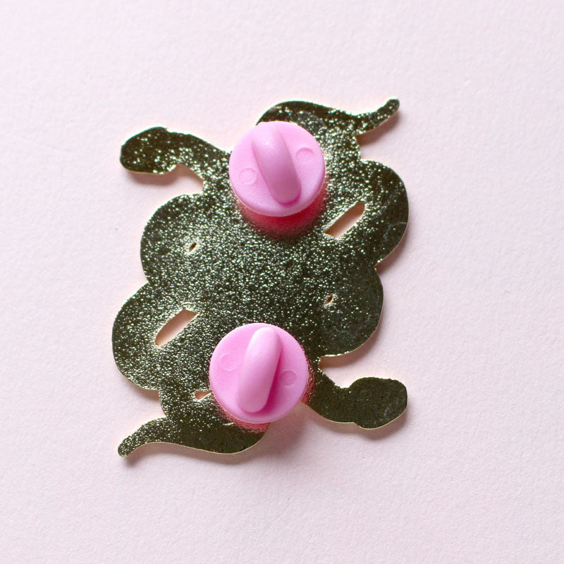 Black & White Snakes Enamel Pin