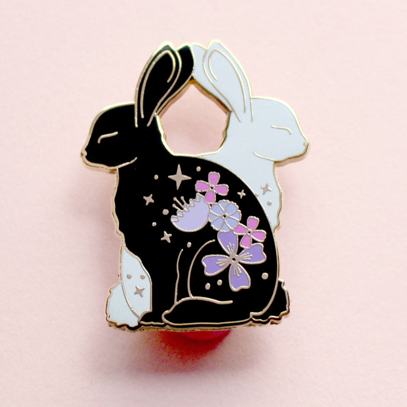 Flower Rabbits Enamel Pin