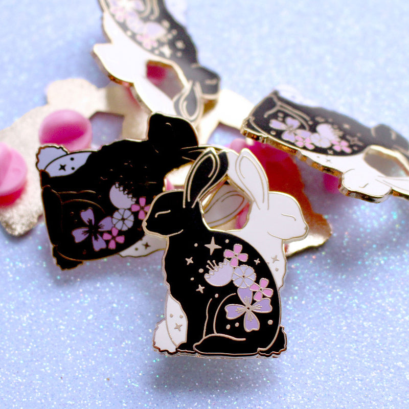 Flower Rabbits Enamel Pin