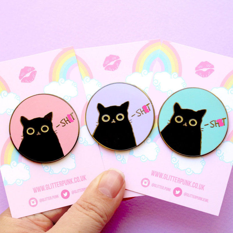 Shit cat enamel pin