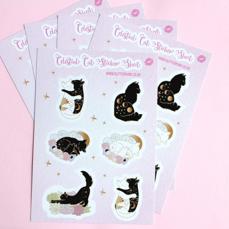 Celestial Cat sticker set