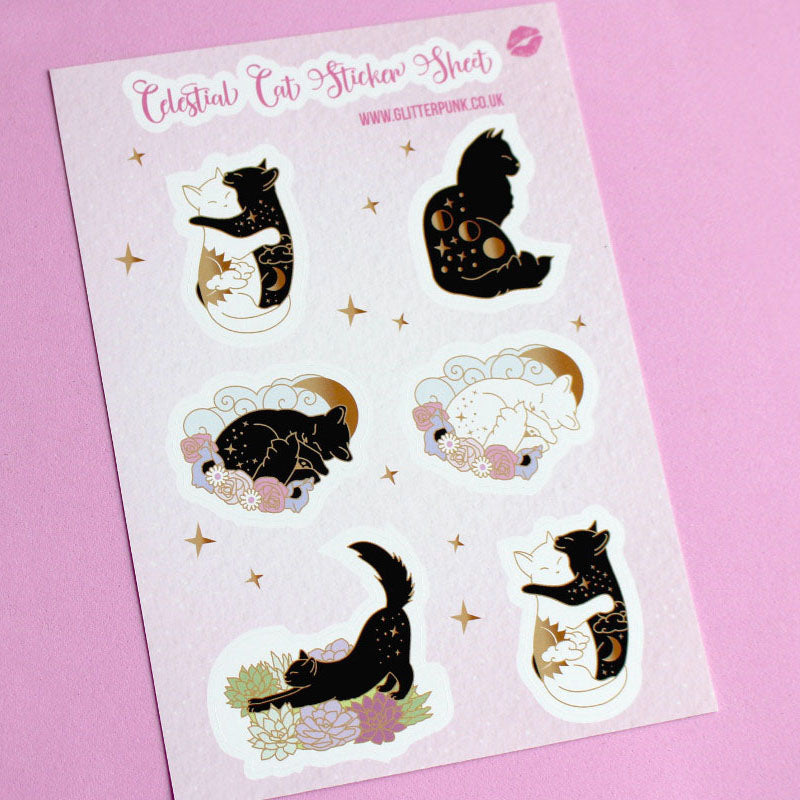 Celestial Cat sticker set
