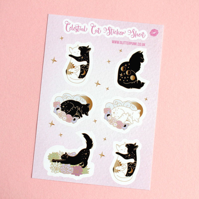 Celestial Cat sticker set