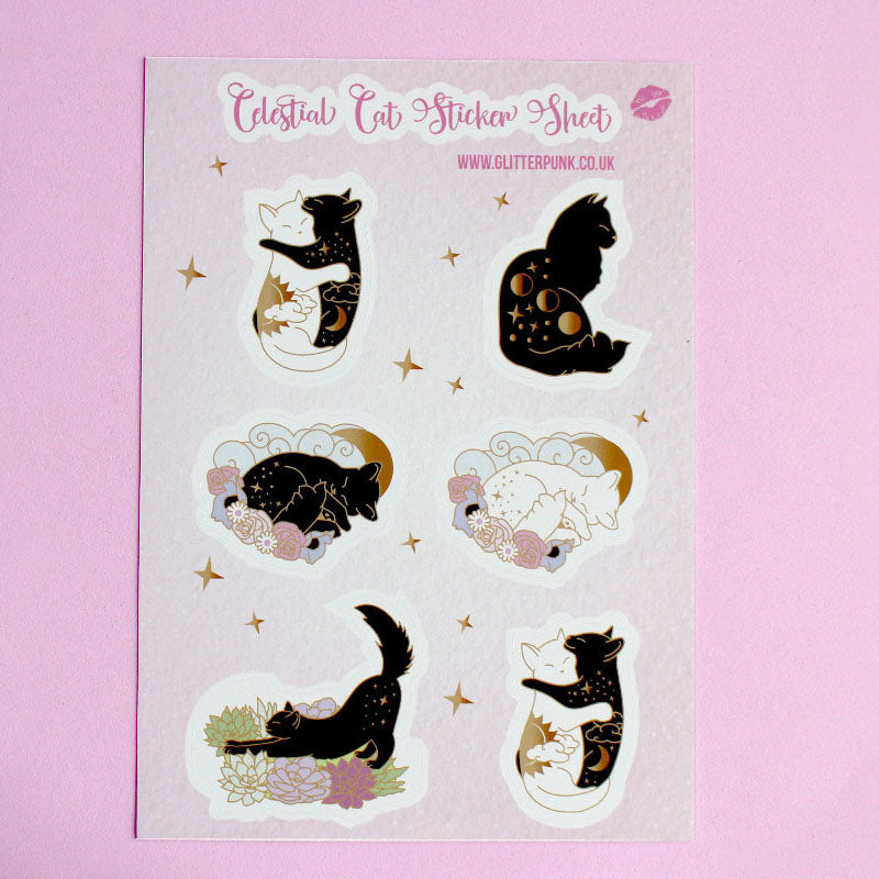 Celestial Cat sticker set