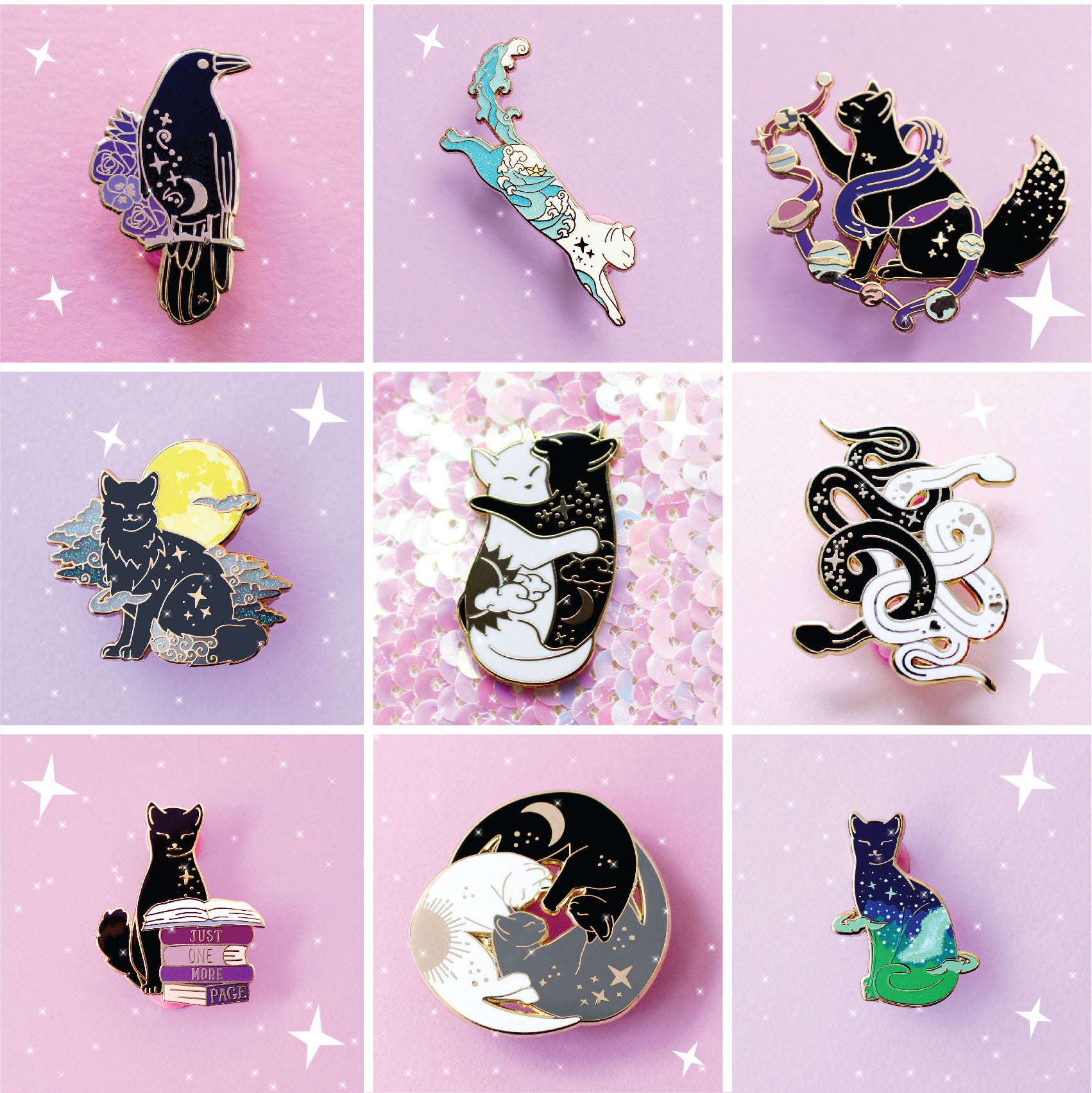 Glitter Punk Pins