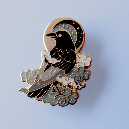 Cloud Crow Enamel Pin