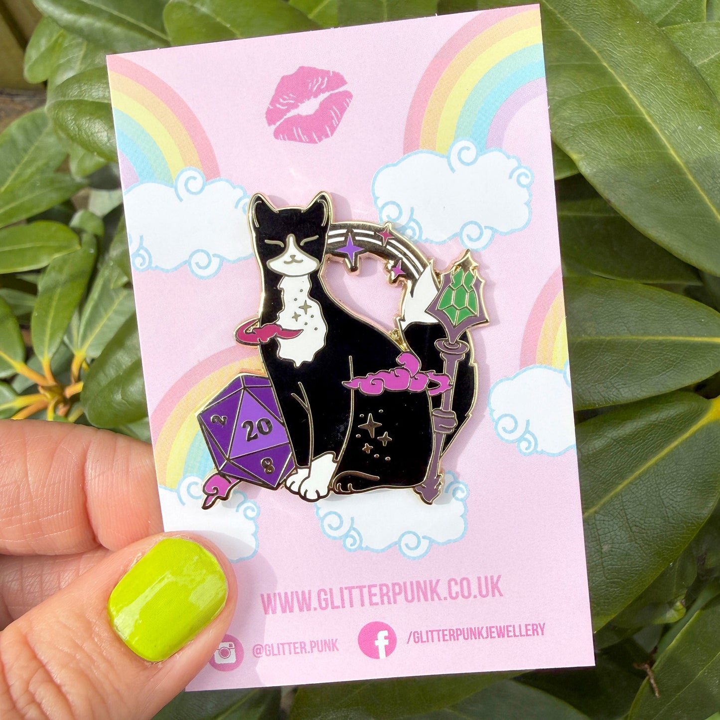 D20 Cat Enamel Pin