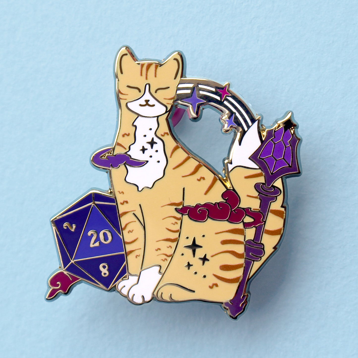 D20 Cat Enamel Pin
