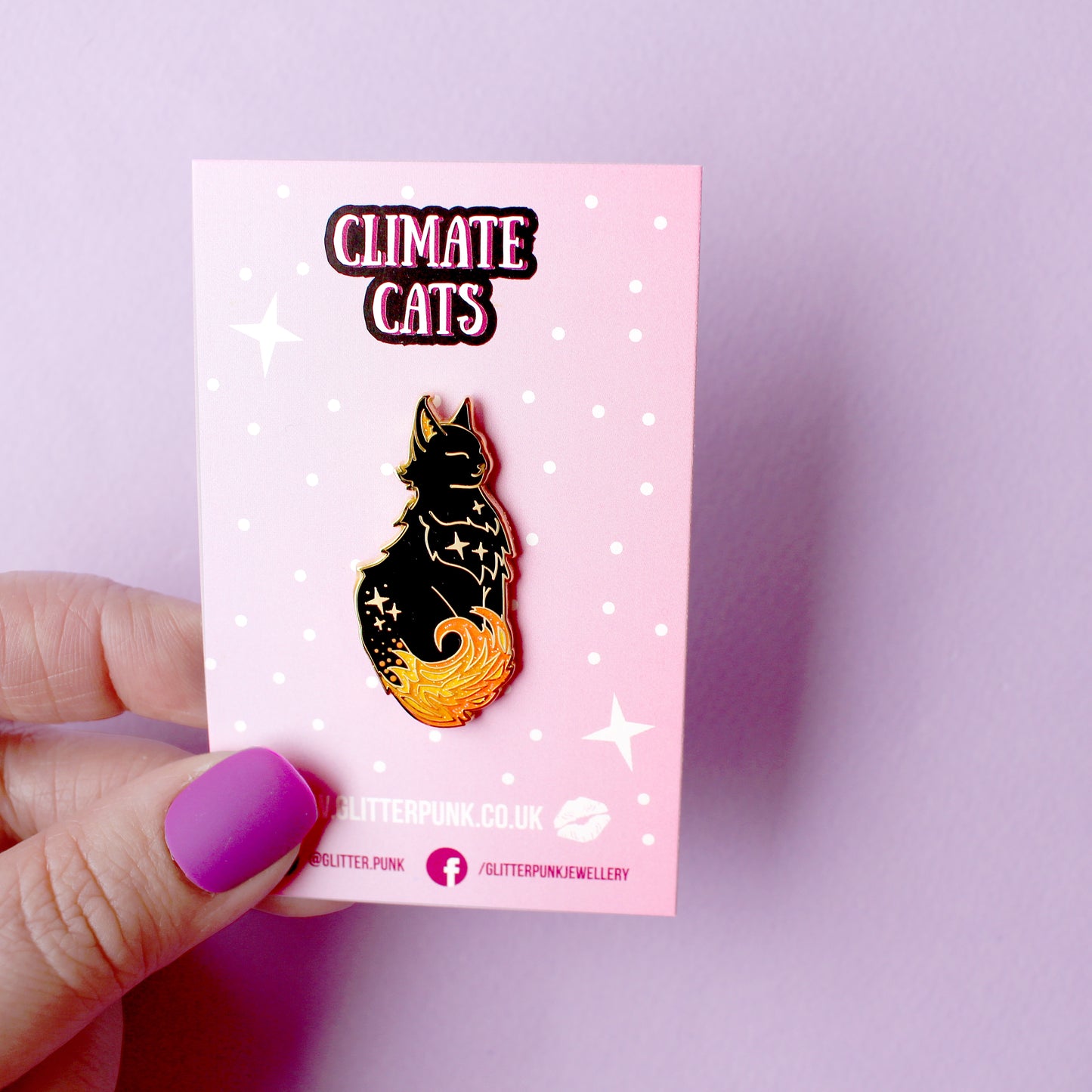 Fire Cat Enamel Pin - Climate Cats