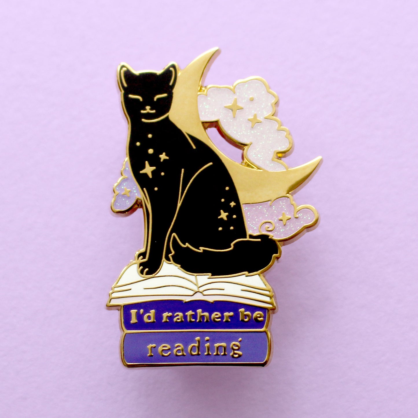 I’d Rather be Reading Cat Enamel Pin