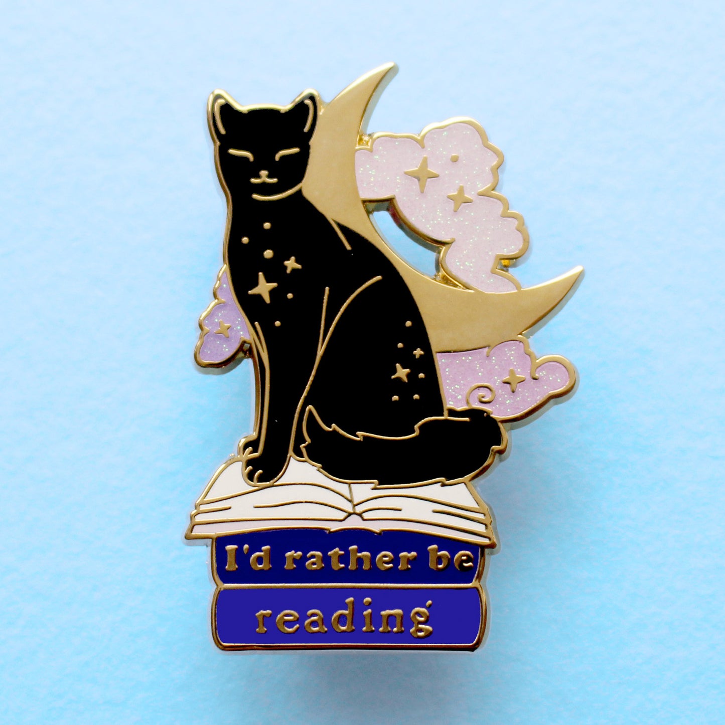 I’d Rather be Reading Cat Enamel Pin