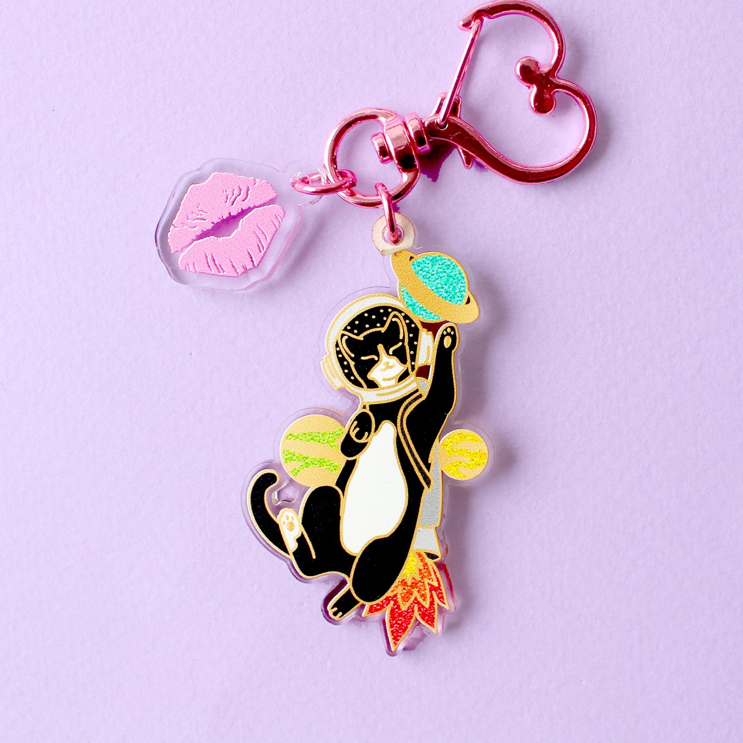 Astronaut Cat Acrylic Key Chain – Cosmic Cats Collection