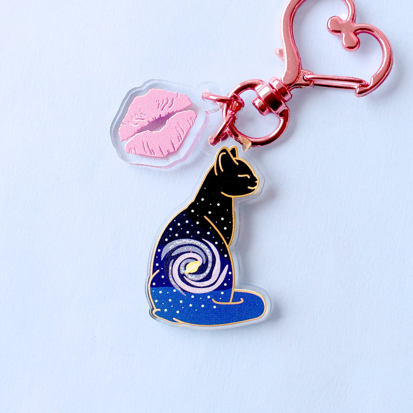 Milky Way Cat Acrylic Key Chain – Cosmic Cats Collection