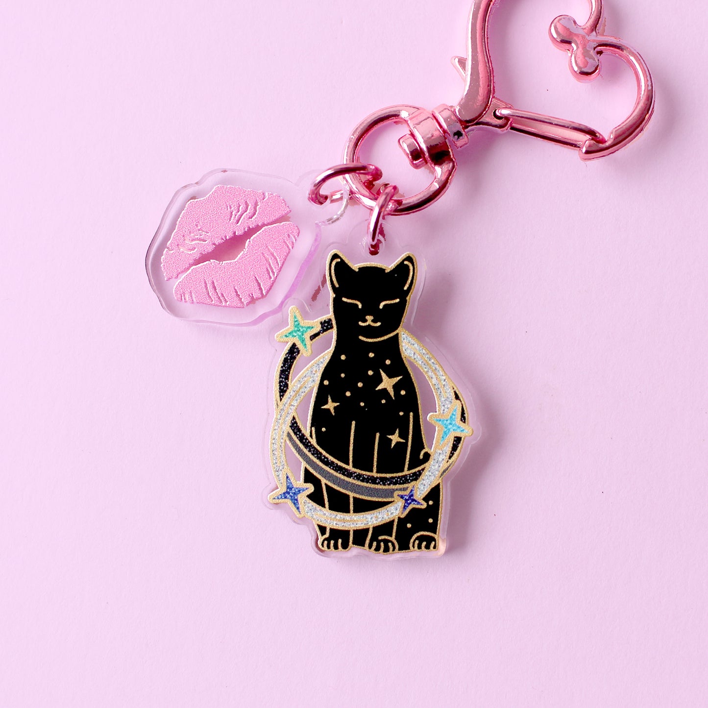 Starburst Cat Acrylic Key Chain – Cosmic Cats Collection