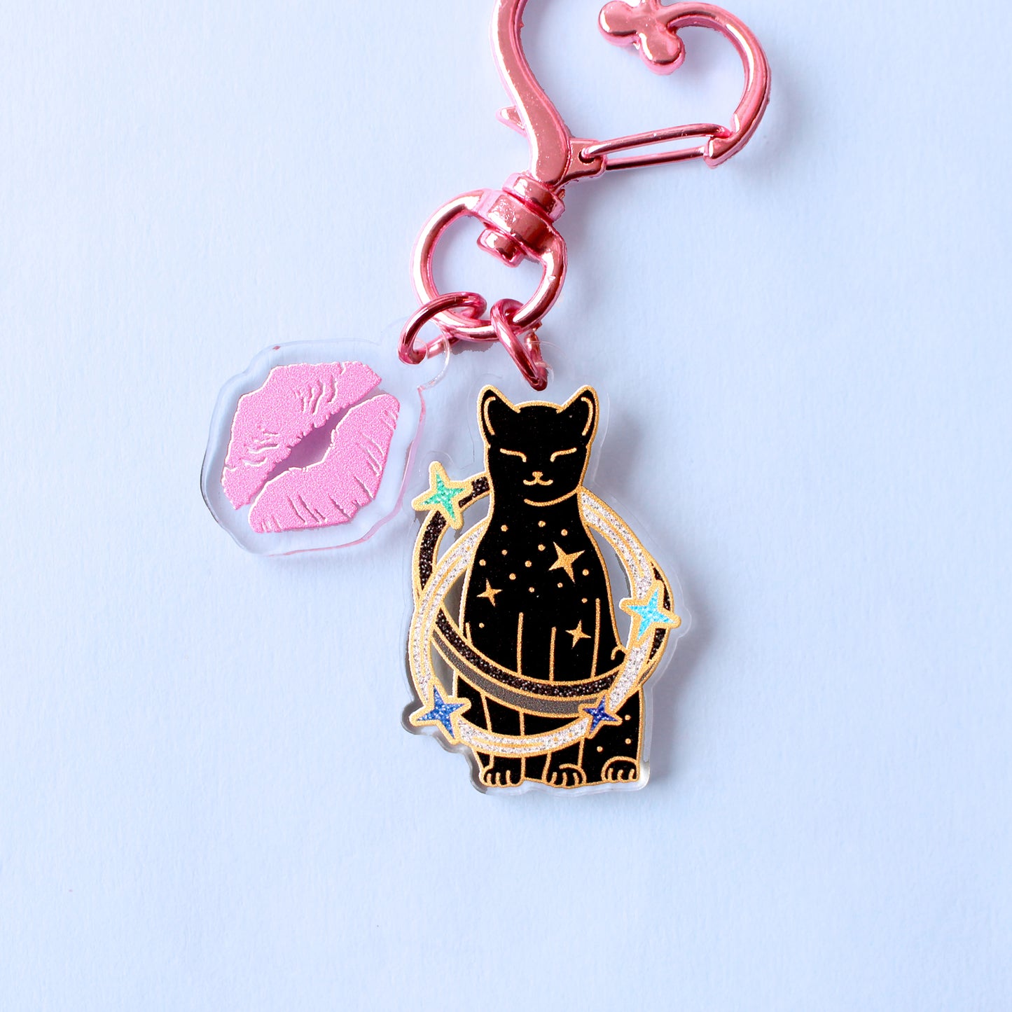 Starburst Cat Acrylic Key Chain – Cosmic Cats Collection