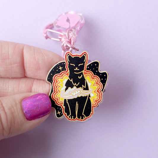 Supernova Cat Acrylic Key Chain – Cosmic Cats Collection