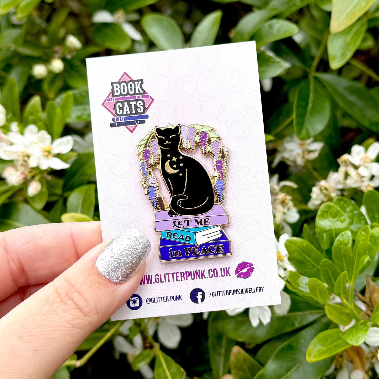 Let me Read in Peace Cat Enamel Pin