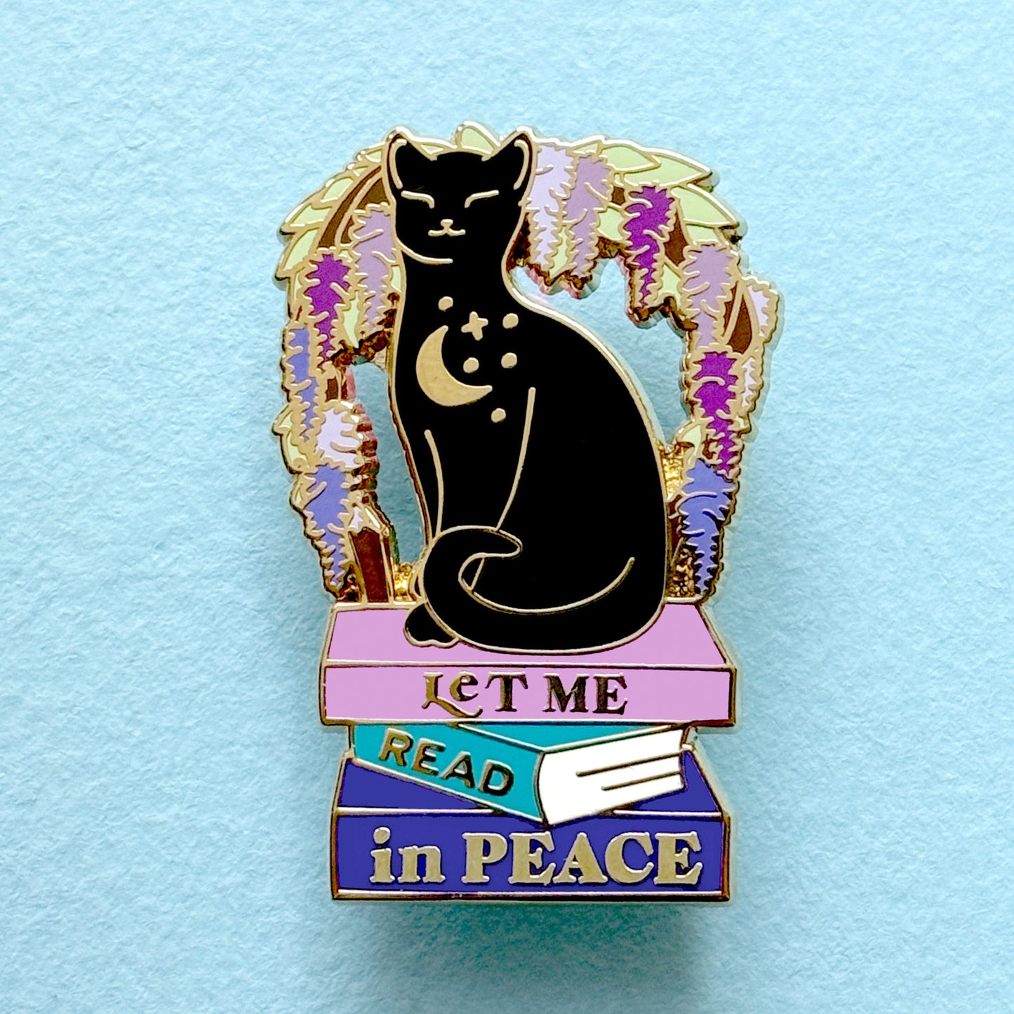 Let me Read in Peace Cat Enamel Pin